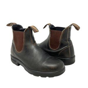 Blundstone 500 Stout Chelsea Brown Leather Pull-On Ankle Boots - Size 7 (AU 4)